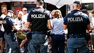 Polizeikontrolle vor einem Fußballspiel der Europameisterschaft, 03.07.2021