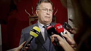 Claus Hjort Frederiksen speaks to reporters in Copenhagen in 2011