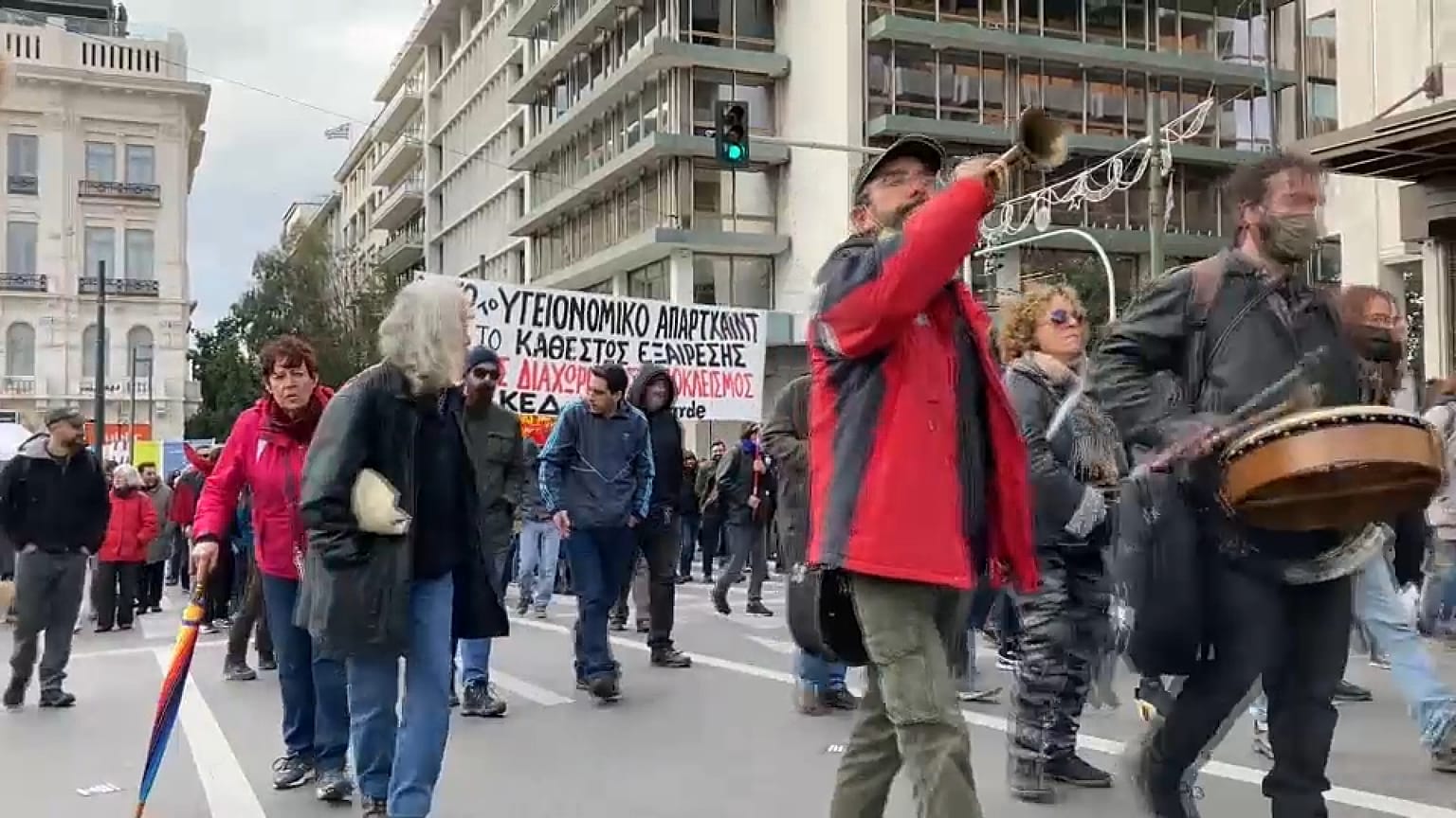 Covid-Demo in Athen