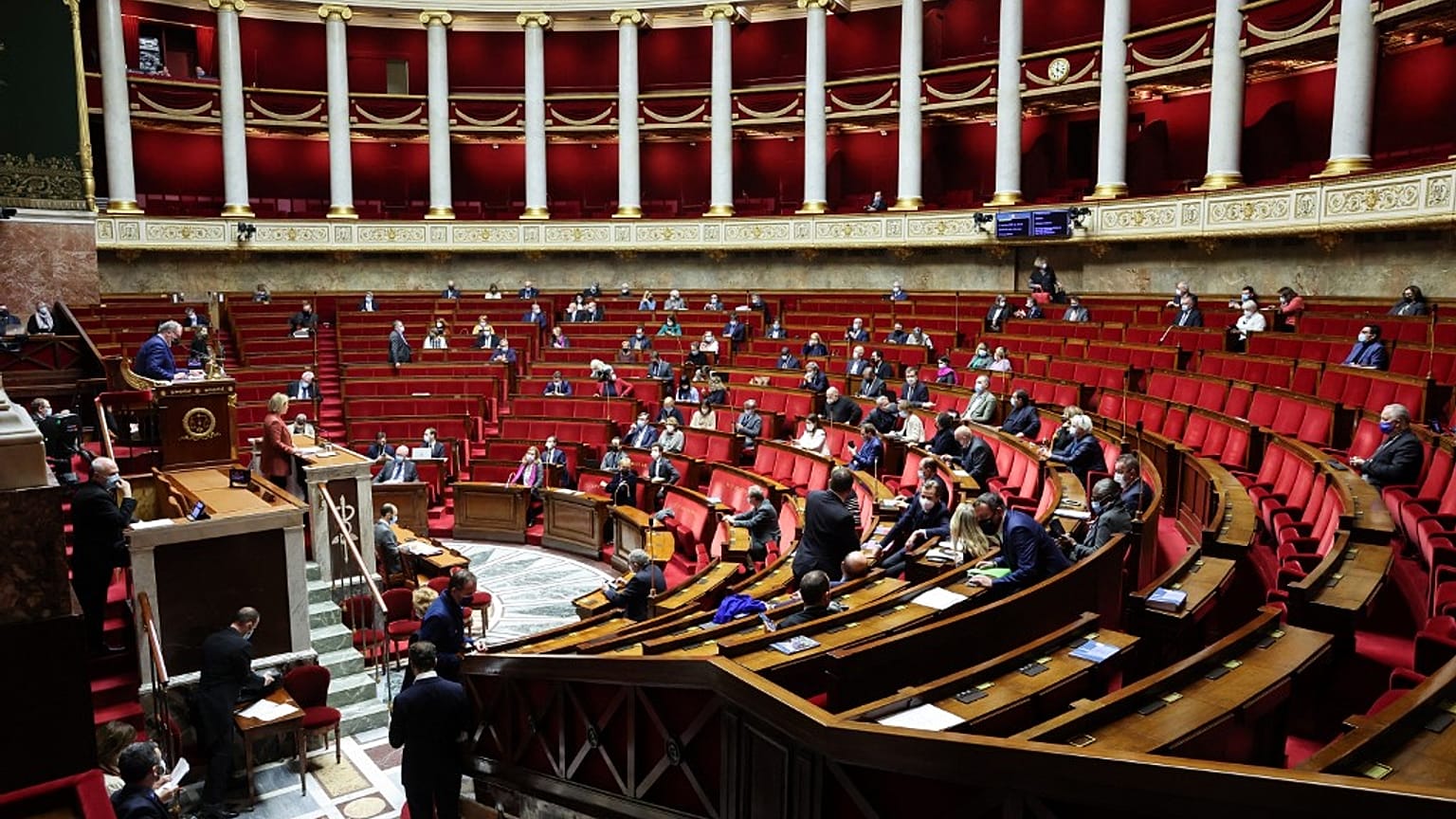 L'Assemblée nationale quelques minutes avant l'ultime vote sur le pass vaccinal, Paris (France), le 16 janvier 2022 