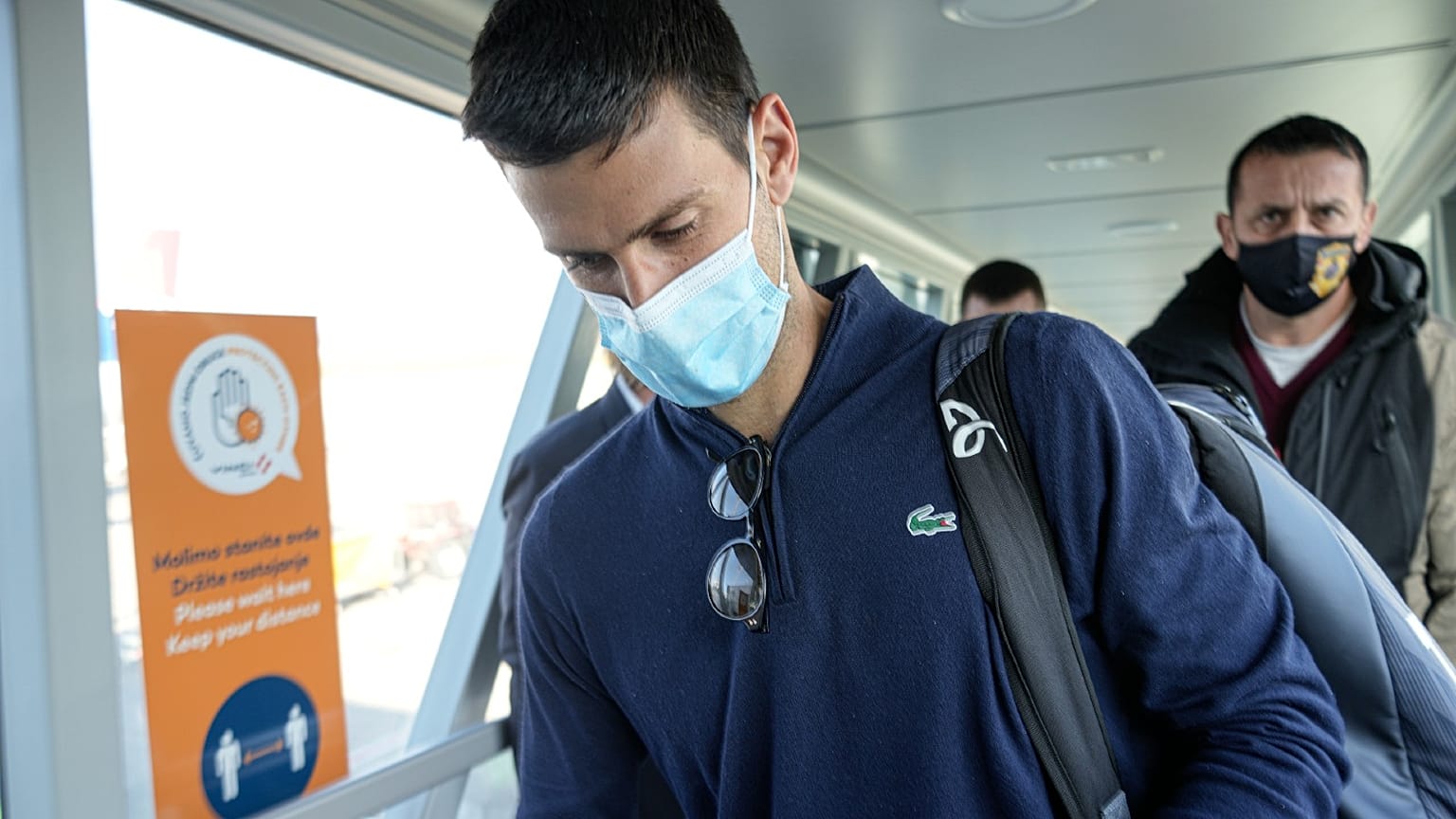 Novak Djokovic, à son arrivée à Belgrade, le 17 janvier 2022