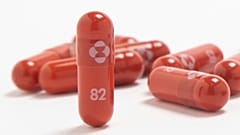 This undated photo provided by Merck & Co. shows their new antiviral medication molnupiravir. 