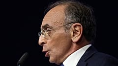 French far right presidential candidate Eric Zemmour delivers his speech during his first rally, Sunday, Dec. 5, 2021 in Villepinte