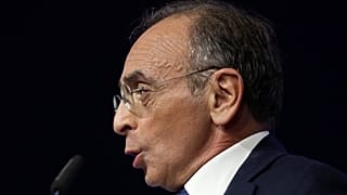 French far right presidential candidate Eric Zemmour delivers his speech during his first rally, Sunday, Dec. 5, 2021 in Villepinte