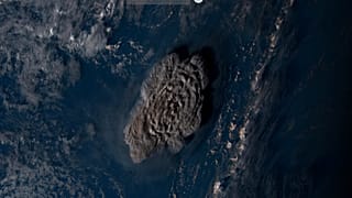 This satellite image taken by Himawari-8, a Japanese weather satellite, shows an undersea volcano eruption at the Pacific nation of Tonga Saturday, 15 Jan. 2022. 
