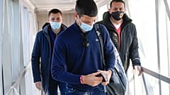 Novak Djokovic nach seiner Landung in der serbischen Hauptstadt Belgrad