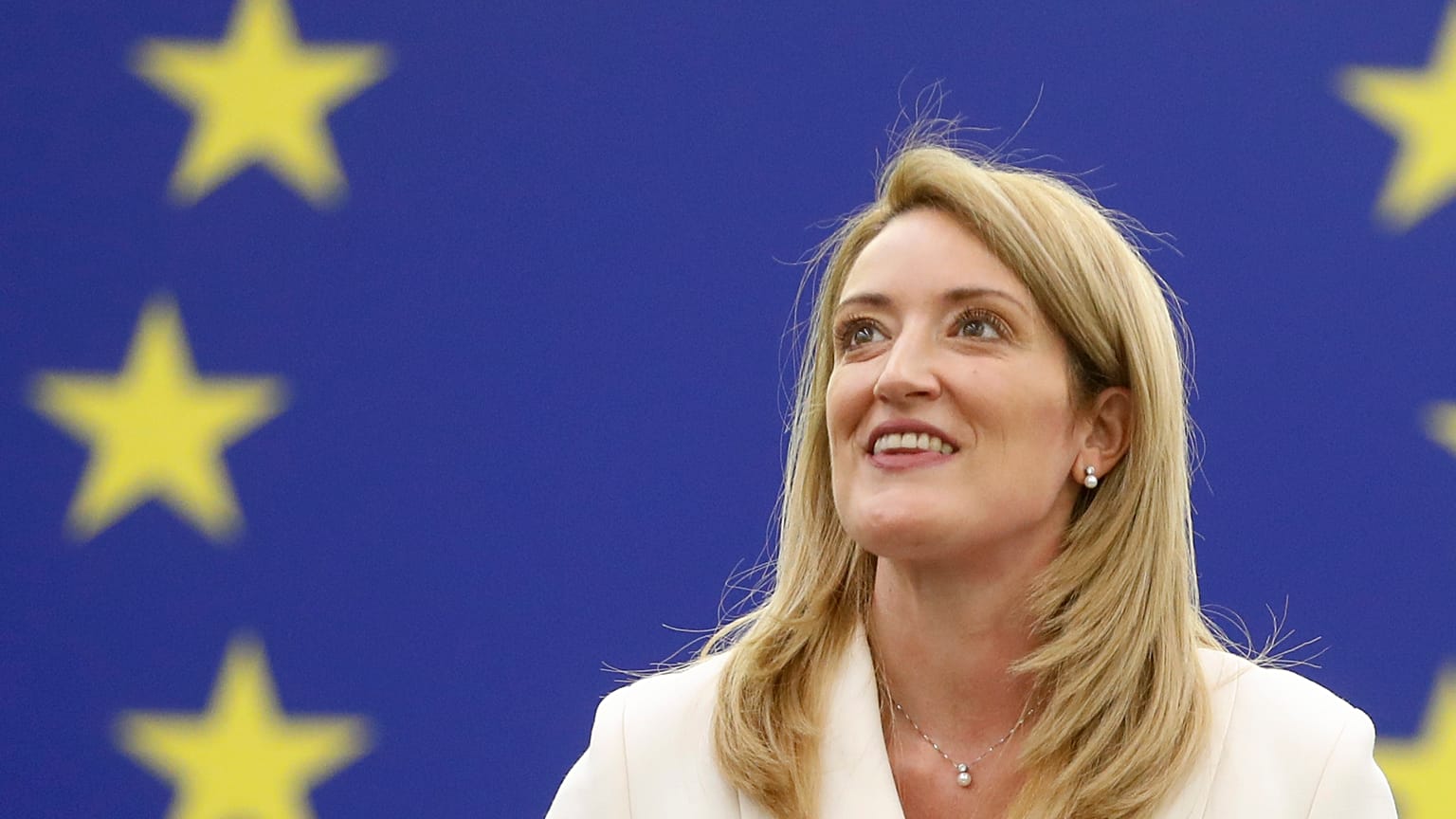 Christian Democrat Roberta Metsola of Malta delivers a speech at the European Parliament, in Strasbourg, eastern France, Tuesday, Jan 18, 2022.