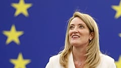 Christian Democrat Roberta Metsola of Malta delivers a speech at the European Parliament, in Strasbourg, eastern France, Tuesday, Jan 18, 2022.