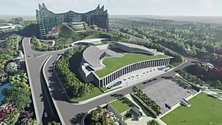A design illustration of Indonesia's future presidential palace in East Kalimantan, on jungle-clad Borneo island that will be named "Nusantara", issued on January 18, 2022.