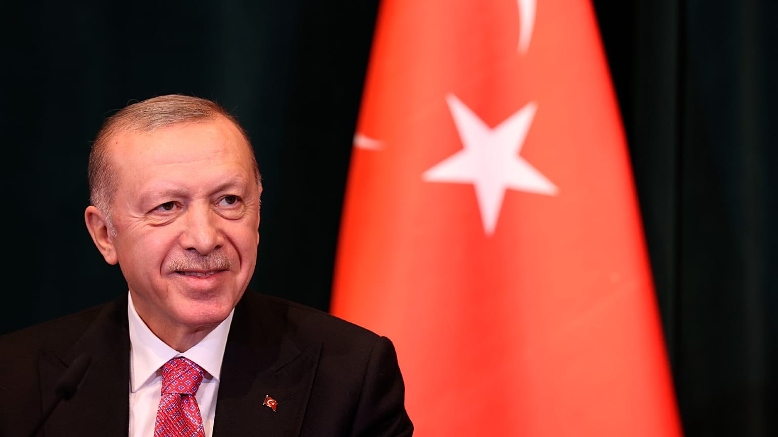 Turkish President Recep Tayyip Erdogan, speaks during a news conference and after his meeting with Albanian Prime Minister Edi Rama, in Tirana, Albania, Jan. 17, 2022.