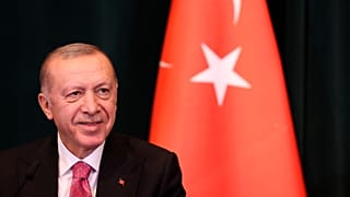 Turkish President Recep Tayyip Erdogan, speaks during a news conference and after his meeting with Albanian Prime Minister Edi Rama, in Tirana, Albania, Jan. 17, 2022.