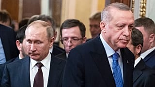 إردوغان وبوتين في مؤتمر صحفي بعد محادثاتهما في الكرملين 5 مارس آذار 2020.