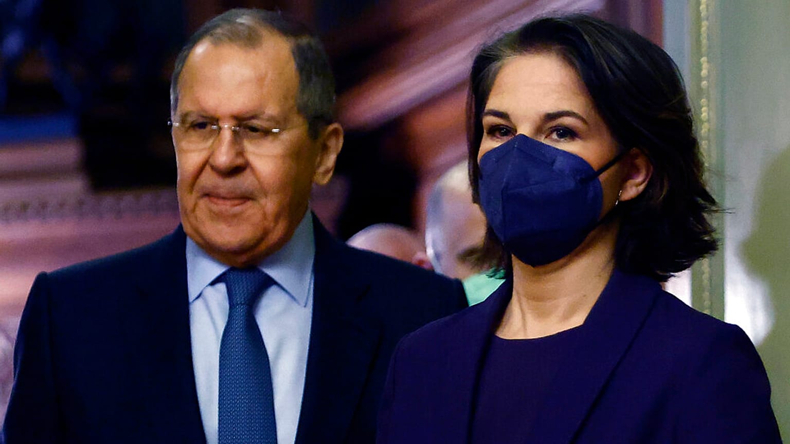 Annalena Baerbock und Sergei Lawrow in Moskau