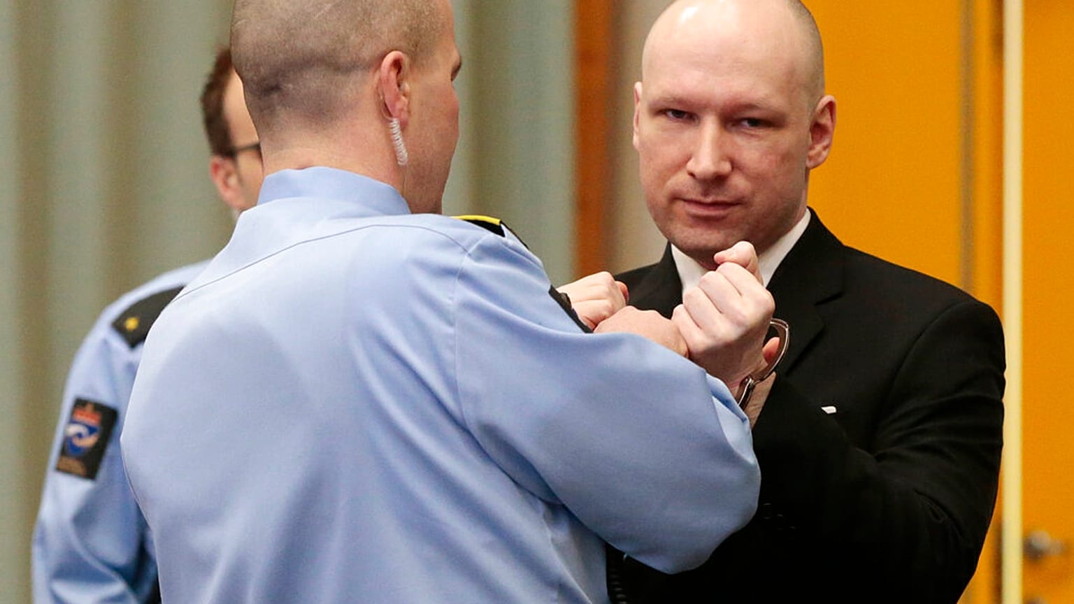 Anders Breivik en el tribunal, Oslo, Noruega 15/3/2016