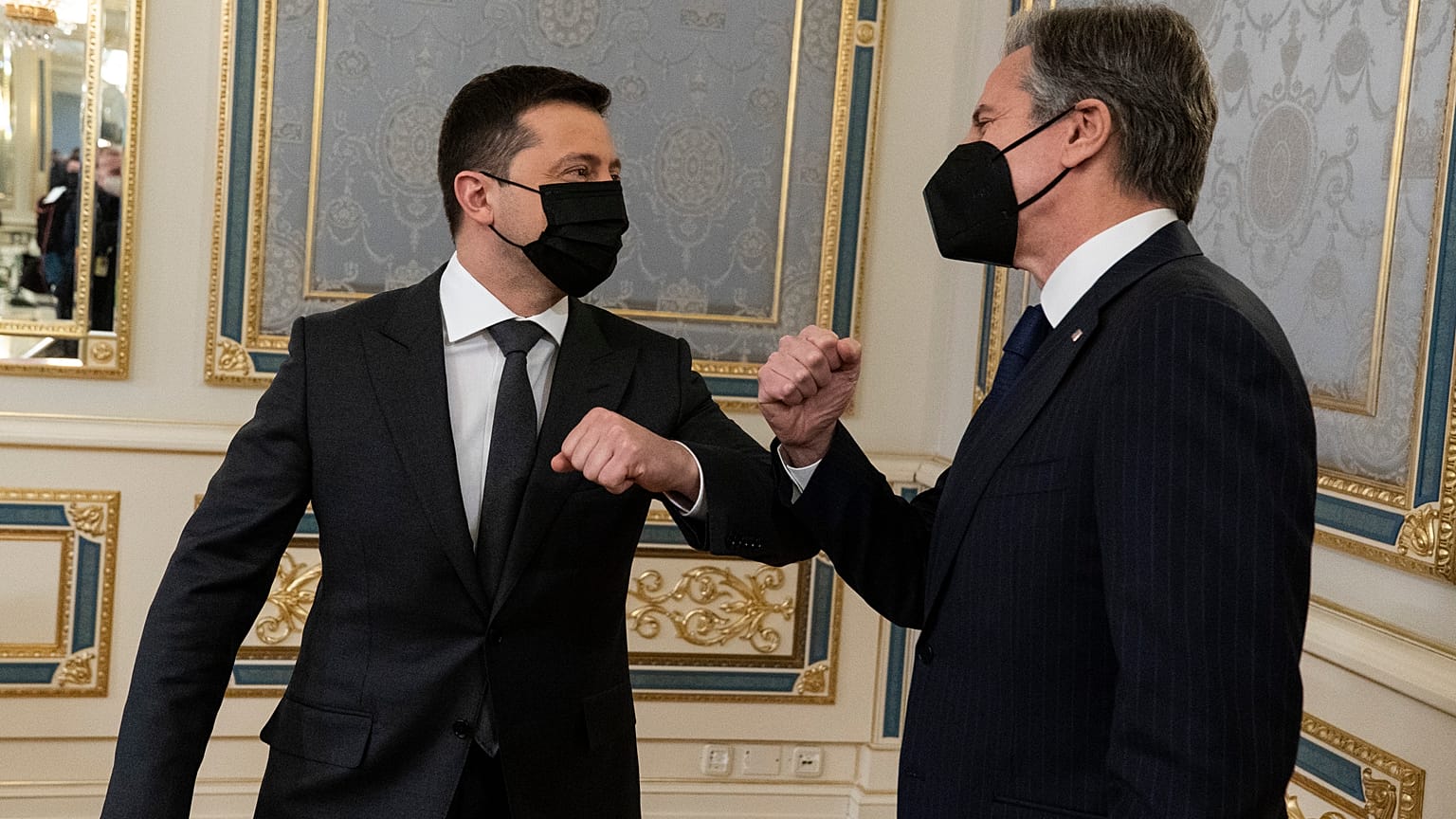 Госсекретарь США Энтони Блинкен и президент Украины Владимир Зеленский на встрече в Киеве. 