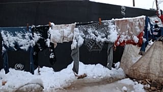  ویدئو؛ طوفان برف ارودگاه آوراگان عفرین در سوریه را درنوردید