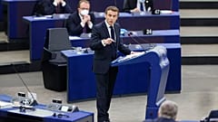 Emmanuel Macron au Parlement européen à Strasbourg, le 22 janvier 2022