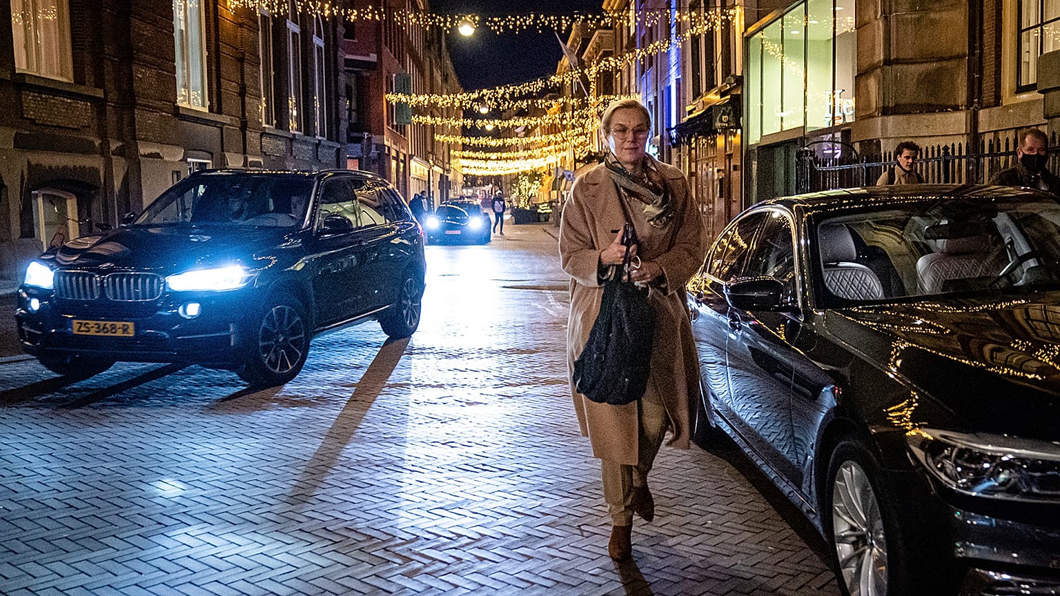 D66 party's leader Sigrid Kaag arrives for the progress meeting of informateurs with the chairmen and deputies of the groups VVD, D66, CDA and ChristenUnie, December 2021