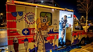 Mobile Coronavirus-Teststation in Frankfurt