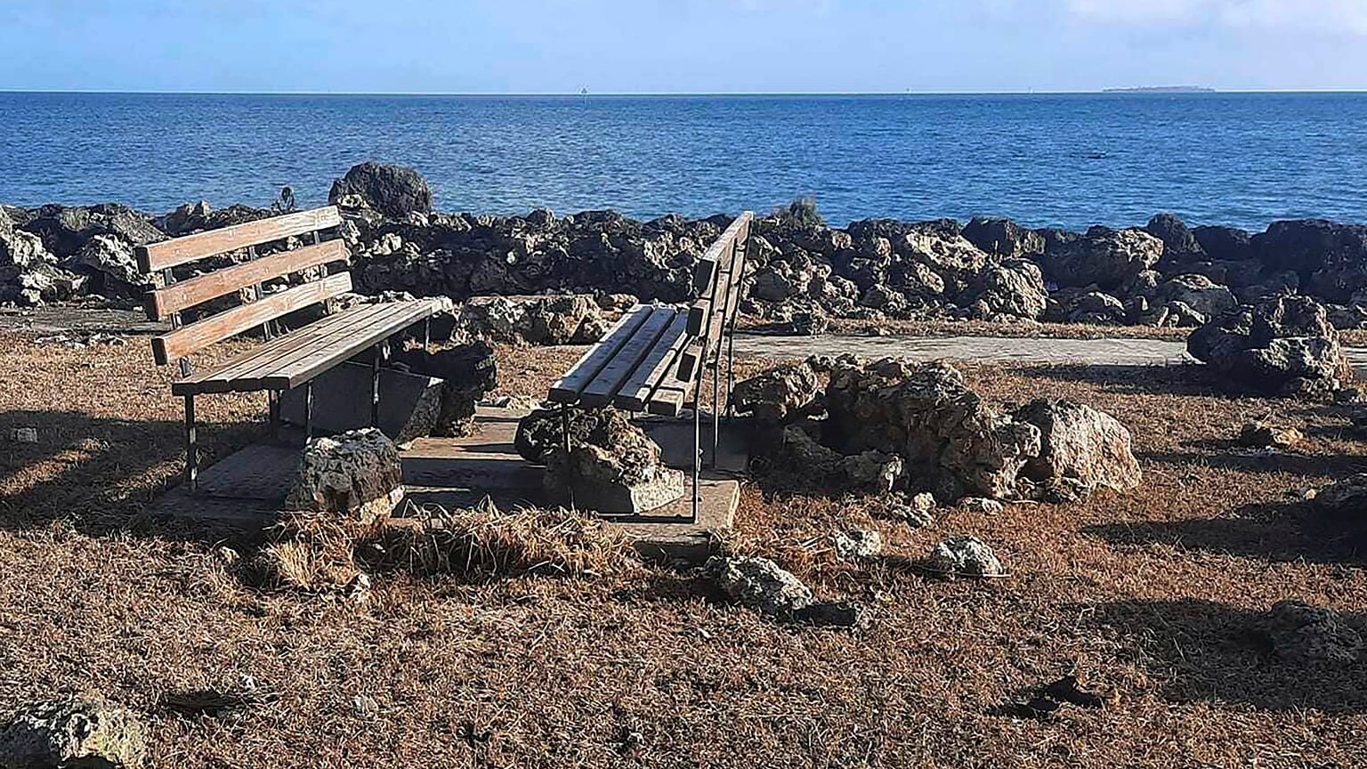 This photo provided by Broadcom Broadcasting shows a damaged area in Nuku'alofa, Tonga, 20 January 2022.