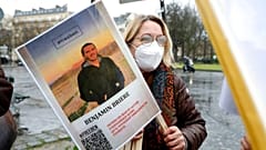 Demo für die Freilassung von Benjamin Brière in Paris, Januar 2022.