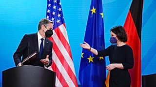 Annalena Baerbock und Antony Blinken gaben in Berlin eine gemeinsame Pressekonferenz