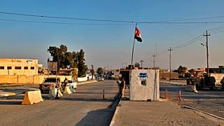 Irak'ın Sincar bölgesinde bir güvenlik noktası