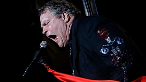 Meat Loaf performs at the football stadium at Defiance High School in Defiance, Ohio, Thursday, Oct. 25, 2012.