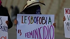 Protest Ciudad Juarez gegen die Ermordung von zwei lesbischen Frauen, die am vergangenen Sonntag zerstückelt und in Plastiktüten aufgefunden wurden.