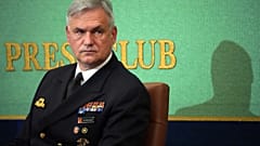 Germany's Chief of Navy Vice Adm. Kay-Achim Schönbach attends a press conference at the Japan National Press Club Tuesday, Nov. 9, 2021, in Tokyo.