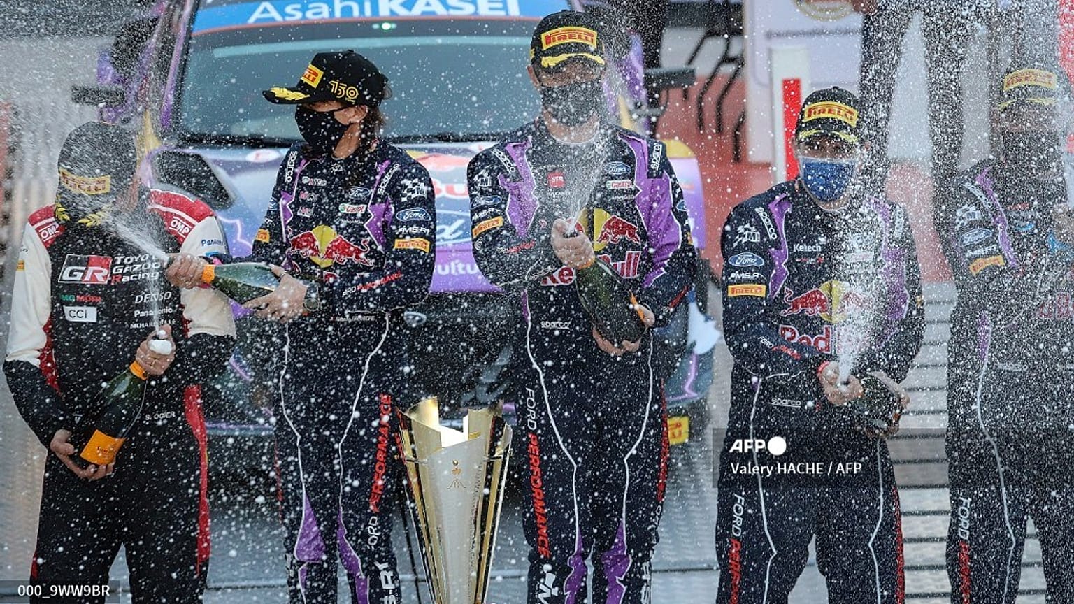 Celebración de los ganadores del rally de Montecarlo