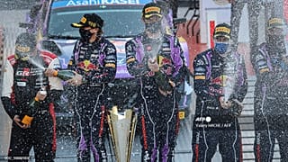 Celebración de los ganadores del rally de Montecarlo