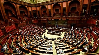 Archives : le Premier ministre italien Mario Draghi prononce un discours à la Chambre des députés à Rome (Italie), le 26/04/2021