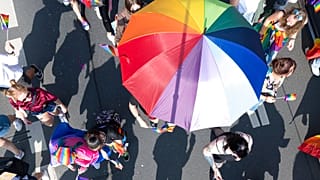 Eine Demo für Rechte von LGBTQ, 4. September 2021 in Dresden, Deutschland.