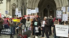 Protest für Julian Assange in London