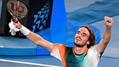 Stefanos Tsitsipas nach seinem Sieg über Taylor Fritz im Achtelfinale der Australian Open