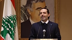 رئيس الوزراء اللبناني الأسبق سعد الحريري يتحدث خلال مؤتمر صحفي في العاصمة بيروت، لبنان 24 يناير/كانون الثاني 2022