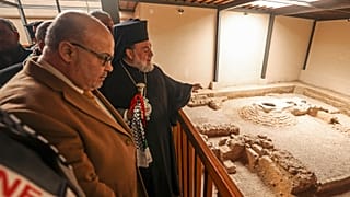 افتتاح موقع مخيتيم الأثري الذي يضم بقايا كنيسة بيزنطية في جباليا شمال قطاع غزة، 24 كانون الثاني 2022