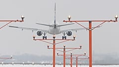  Boeing 767 of the Polish airlines LOT landing at the Frederic Chopin airport in Warsaw