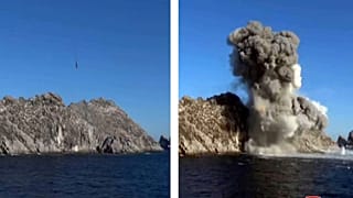 صور مقدمة من حكومة شمال كوريا لاختبار صاروخي في مقاطعة بيونغان الشمالية، كوريا الشمالية.