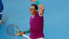 Rafael Nadal celebra tras derrotar a Denis Shapovalov, 25/1/2022, Melbourne, Australia