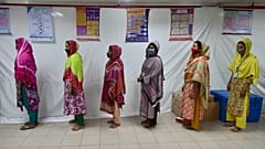 Female garment workers in Dhaka, Bangladesh.