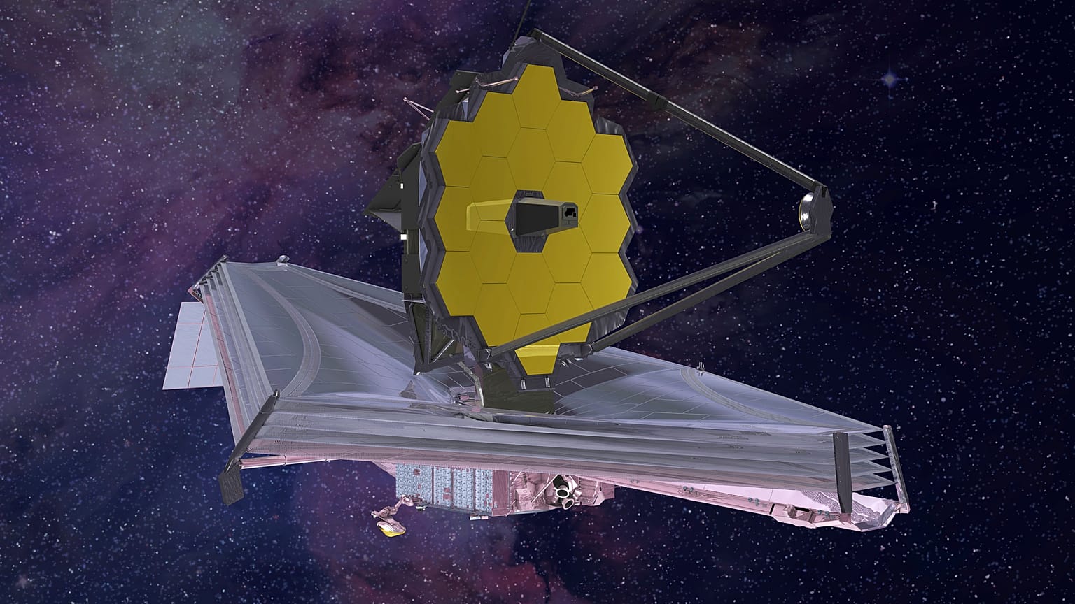 This 2015 artist's rendering provided by Northrop Grumman via NASA shows the James Webb Space Telescope.