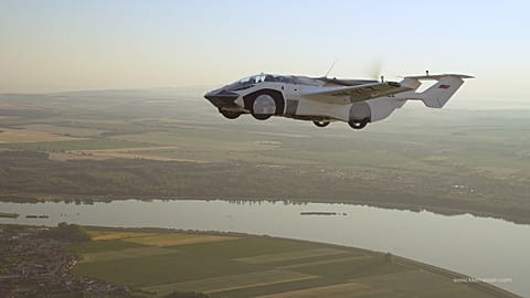 The prototype AirCar in the skies above Slovakia.
