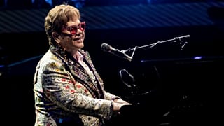 Elton John performs during his "Farewell Yellow Brick Road" tour on Wednesday, Jan. 19, 2022, in New Orleans.