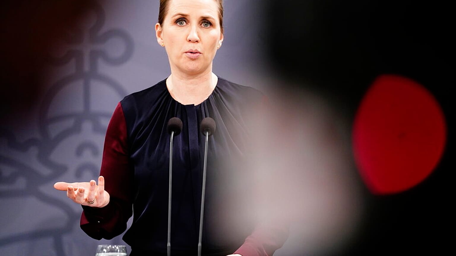 La Première ministre danoise, Mette Frederiksen, lors d'une conférence de presse le 26 janvier 2022.