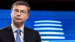 EU Trade Commissioner Valdis Dombrovskis in Brussels on 7 December 2021.