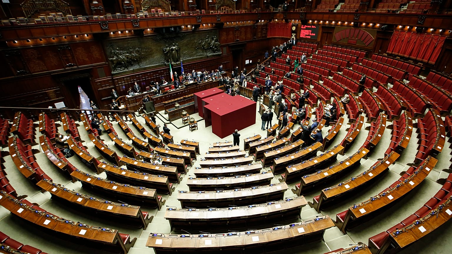 A general view of the Italian parliament during a voting session, in Rome, Thursday, Jan. 27, 2022.