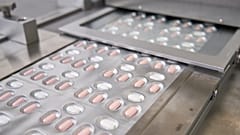 Pfizer making its experimental COVID antiviral pills, Paxlovid, in Freiburg, Germany.