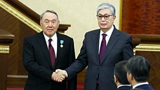 Нурсултан Назарбаев и Касым-Жомарт Токаев на церемонии инаугурации в Астане 20 марта 2019